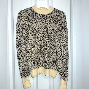 WHO WHAT WEAR cheetah print sweater